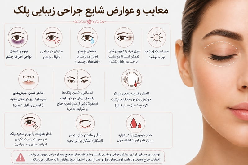 مزایا و عوارض جراحی زیبایی پلک در مشهد